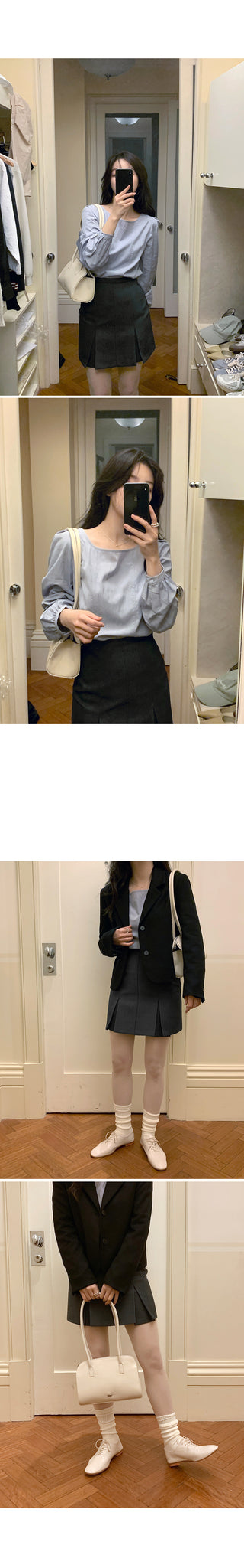 Single-breasted semi-cropped jacket - 4 colors