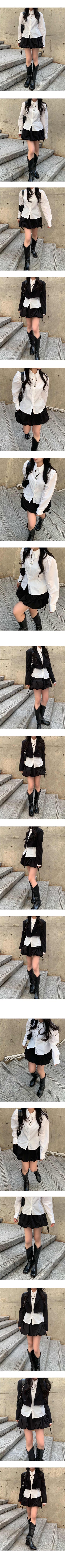 Balloon Shirred Mini Skirt