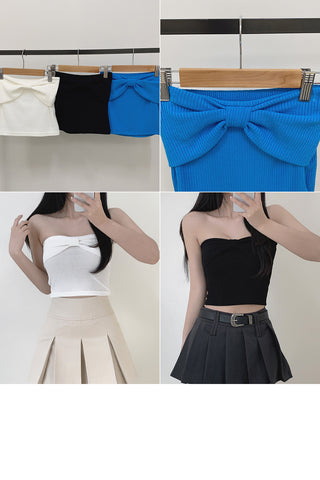 Ribbon knit tube top