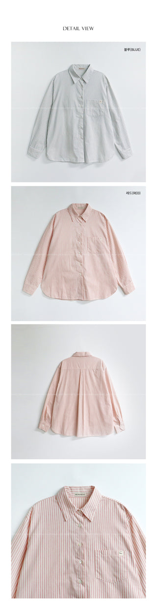 Semi-oversized striped shirt (2 colors)