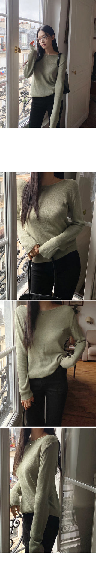 One-shoulder boat neck knit - 4 colors