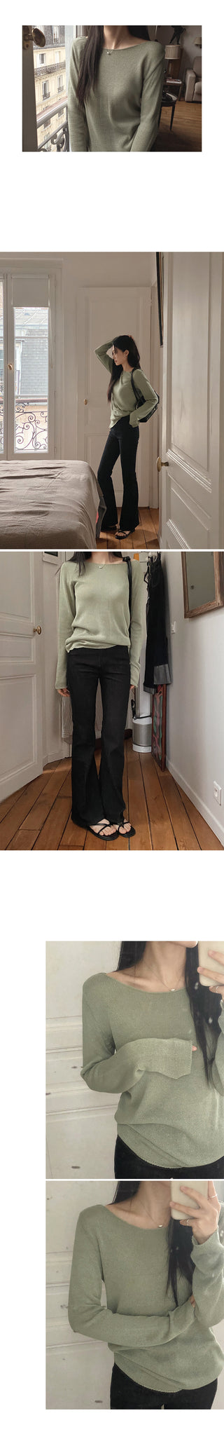 One-shoulder boat neck knit - 4 colors