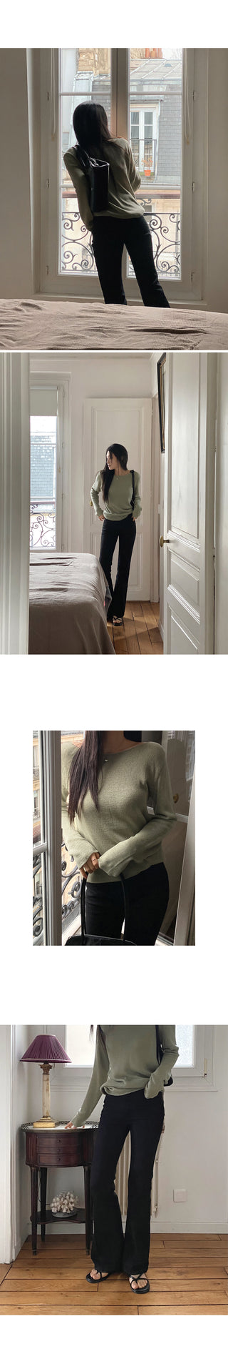 One-shoulder boat neck knit - 4 colors
