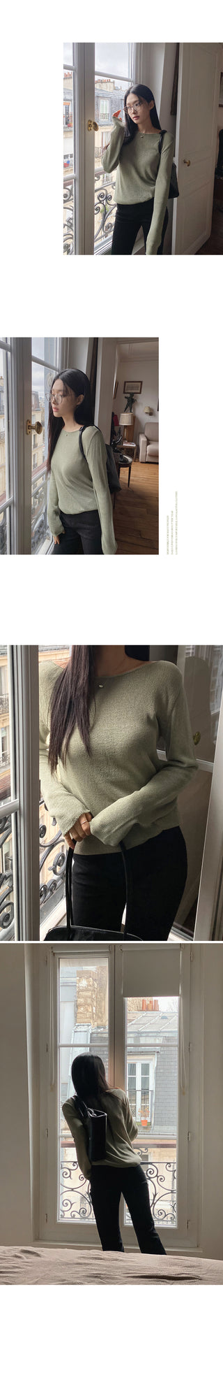 One-shoulder boat neck knit - 4 colors