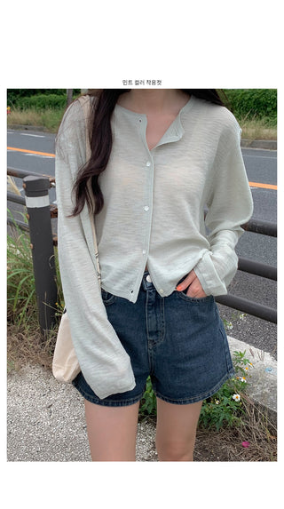 Linen Round Cardigan