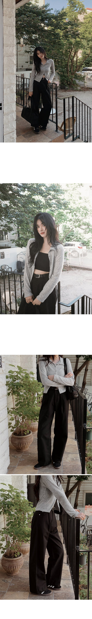[Belt set] (basic/long) Wide pants - 4 sizes