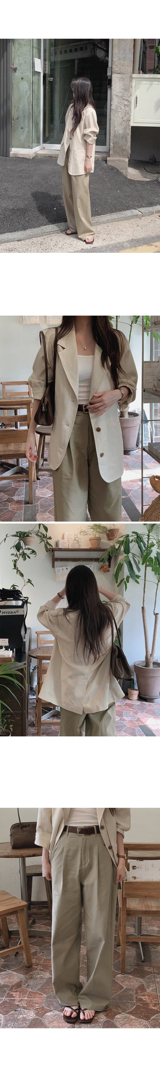 [Belt set] (basic/long) Wide pants - 4 sizes
