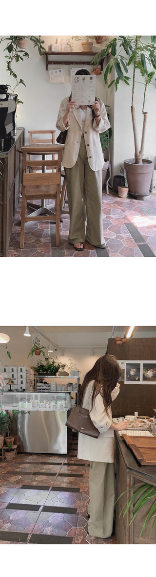 [Belt set] (basic/long) Wide pants - 4 sizes