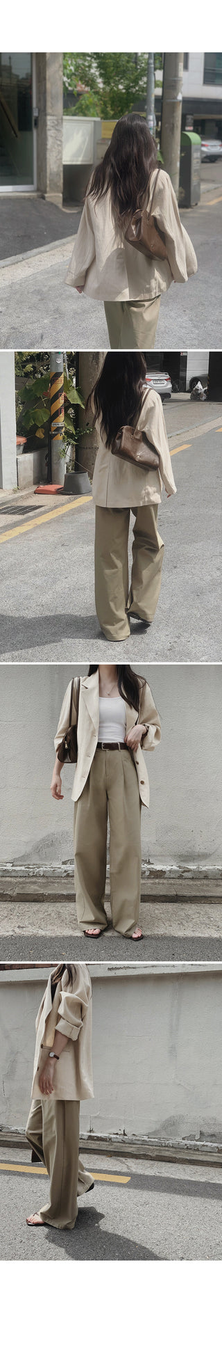 [Belt set] (basic/long) Wide pants - 4 sizes