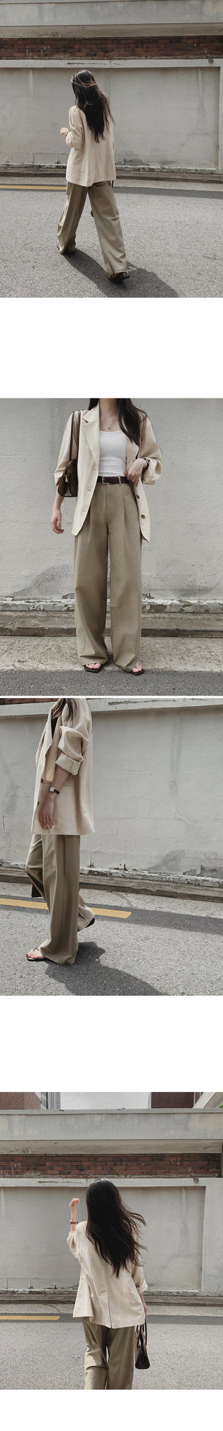 [Belt set] (basic/long) Wide pants - 4 sizes