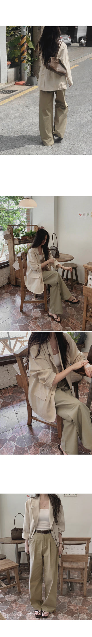 [Belt set] (basic/long) Wide pants - 4 sizes