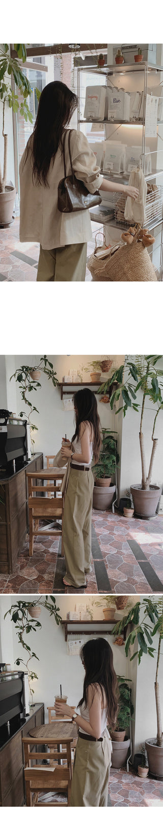 [Belt set] (basic/long) Wide pants - 4 sizes