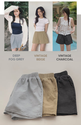 Pigmented elastic waist pants - 5 colors