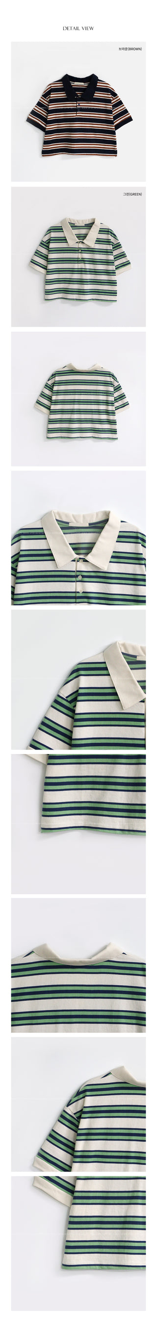Marine cropped striped polo shirt in 2 colors!