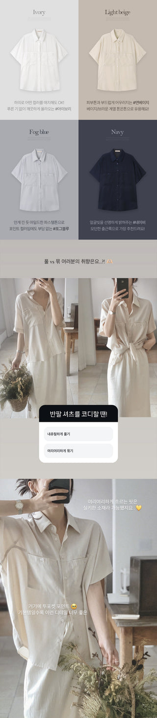 Silky 2-Pocket Blouse Shirt - 4 Colors