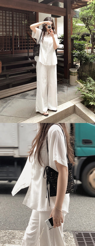 Silky 2-Pocket Blouse Shirt - 4 Colors