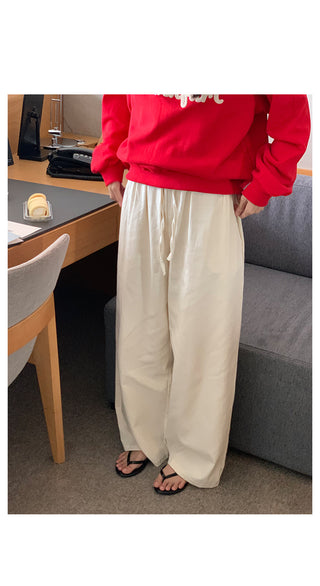 Clean cotton elastic waist pants
