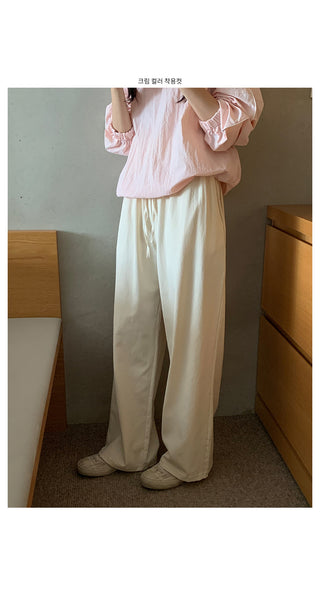 Clean cotton elastic waist pants
