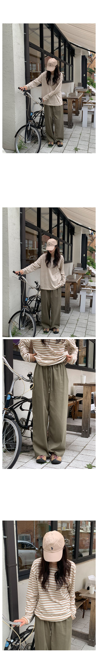 Clean cotton elastic waist pants