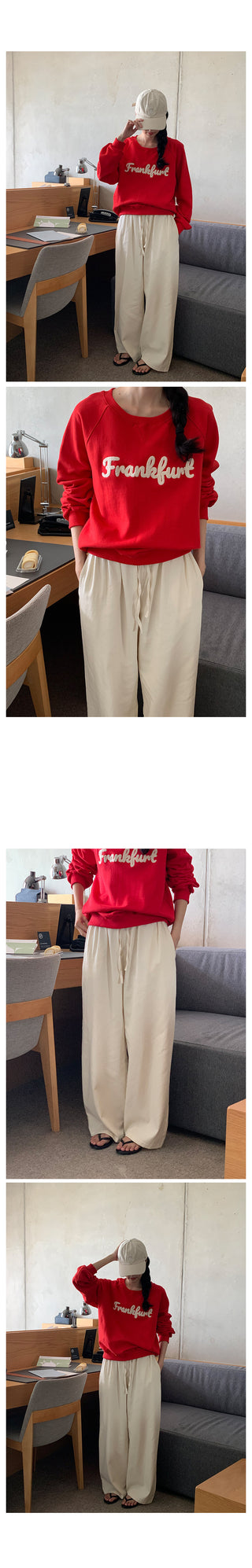 Clean cotton elastic waist pants