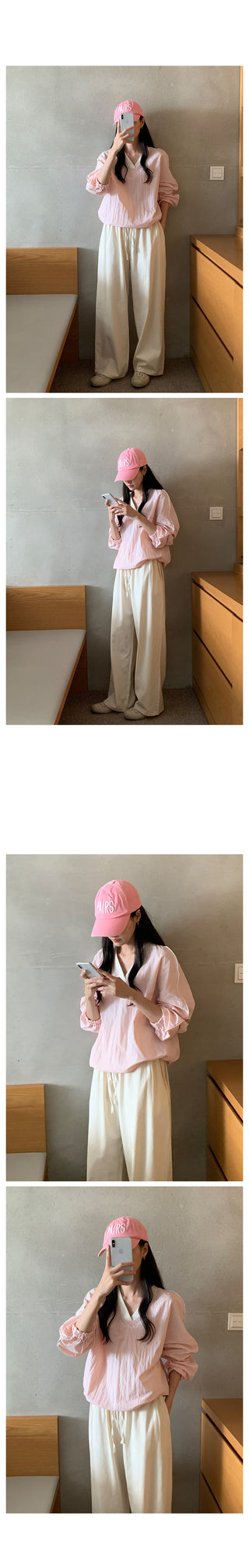 Clean cotton elastic waist pants