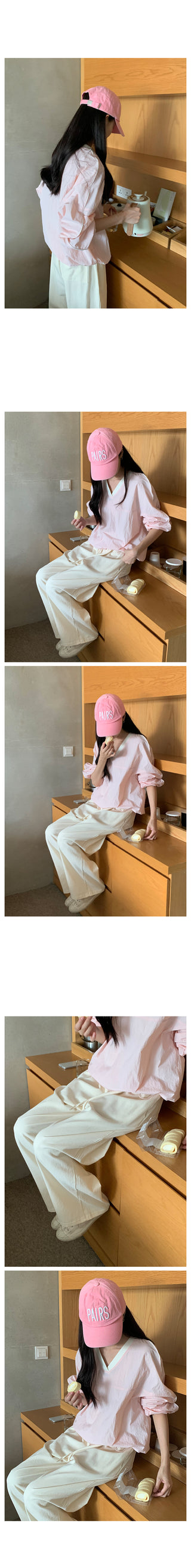 Clean cotton elastic waist pants