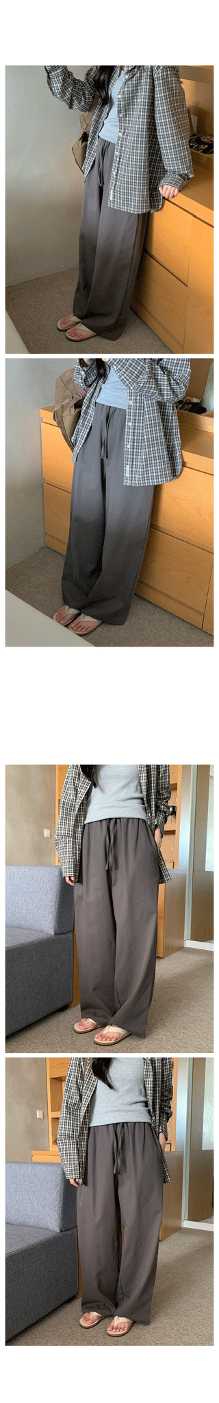 Clean cotton elastic waist pants