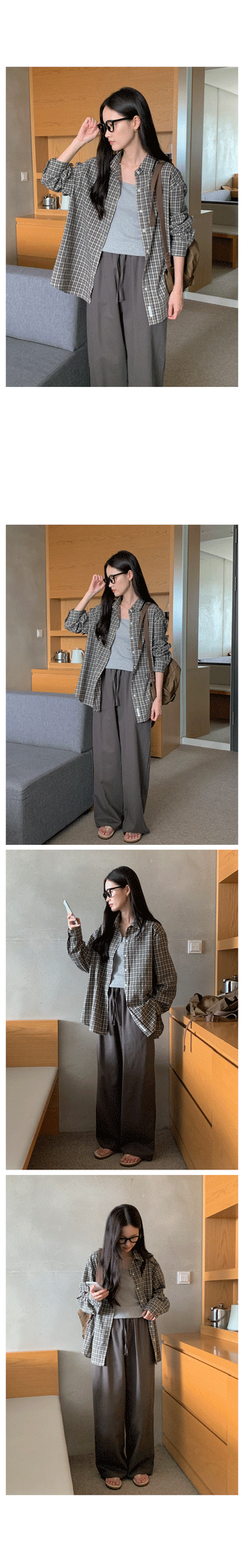 Clean cotton elastic waist pants