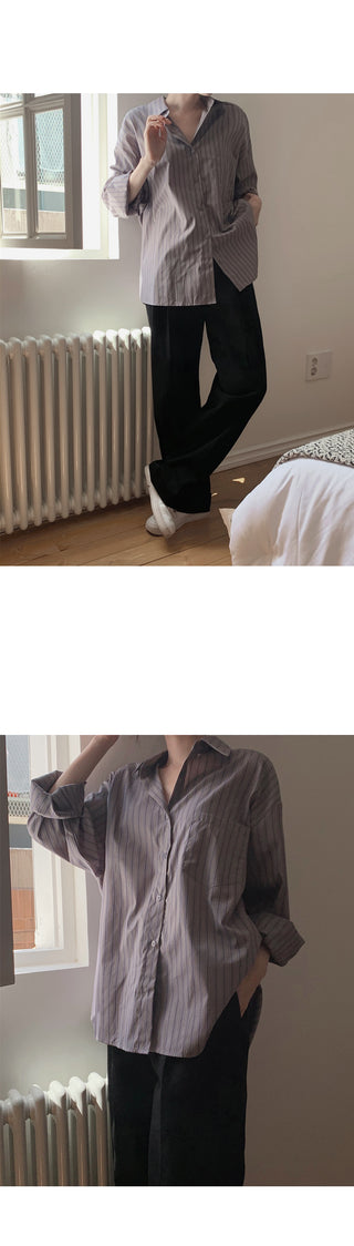 Wide cotton slacks with pleats