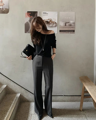 One-shoulder knit