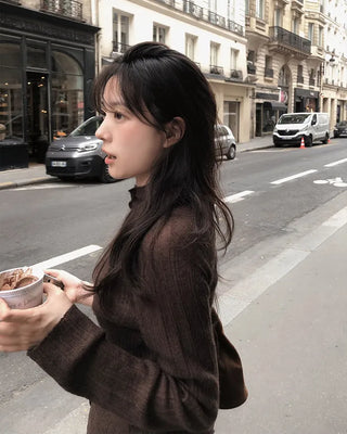 See-through knit cardigan