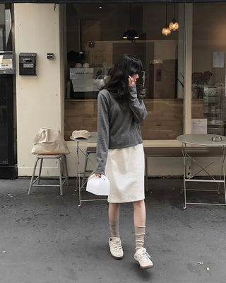 Half-open button knit