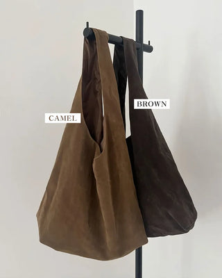 Suede shoulder bag