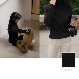 (Slim Fit/Basic Fit) Turtleneck T-Shirt - 7 Colors