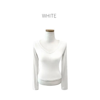 [6 colors] Slim V-neck long-sleeve T-shirt