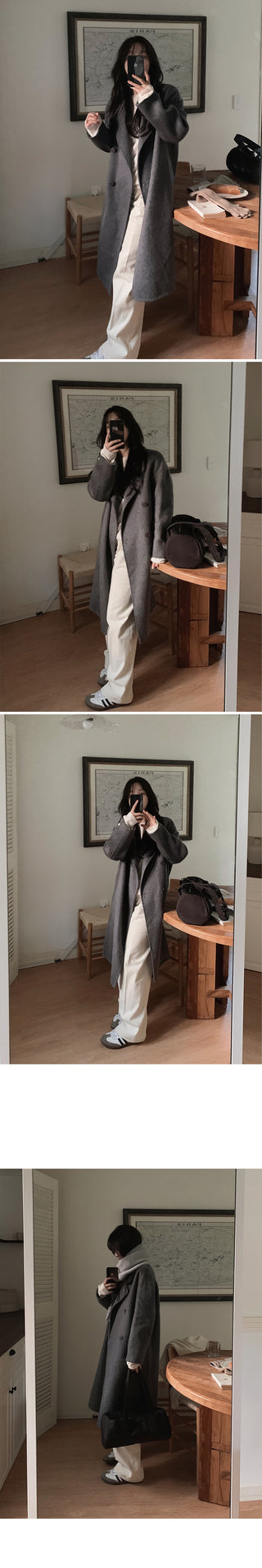 Wide cotton slacks with pleats