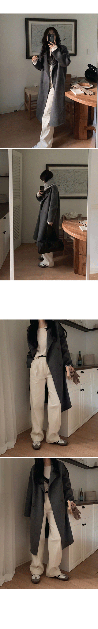 Wide cotton slacks with pleats