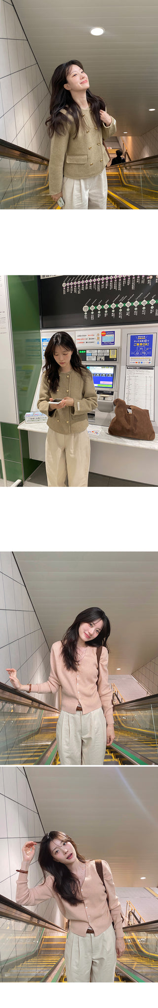 Wide cotton slacks with pleats