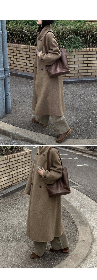 Wide cotton slacks with pleats