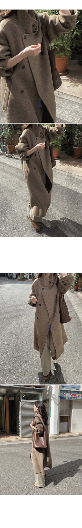 Wide cotton slacks with pleats