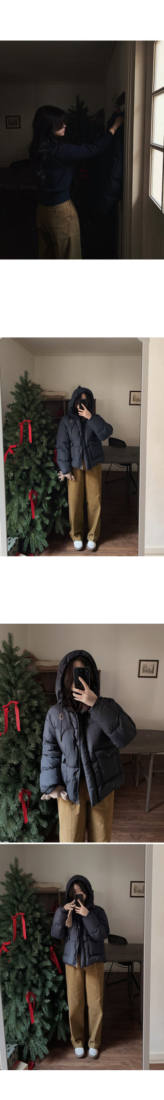 Wide cotton slacks with pleats