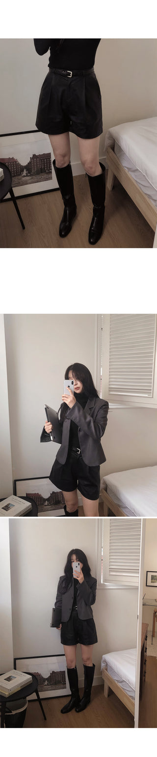 Single-breasted semi-cropped jacket - 4 colors