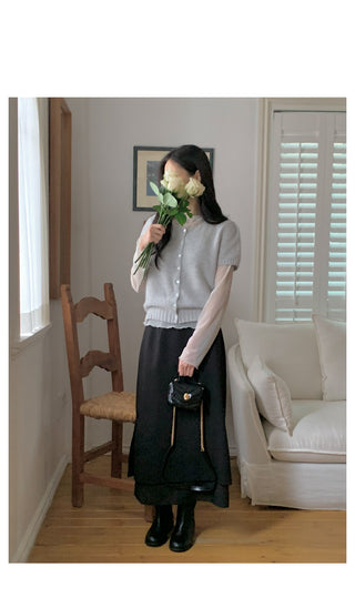 Puff knit cardigan