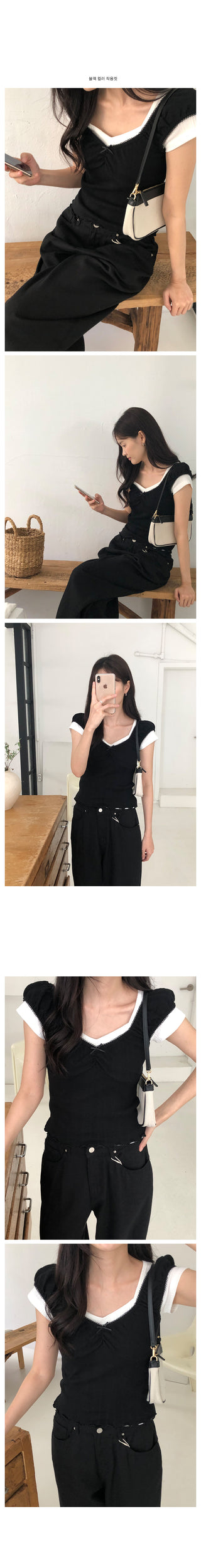 Shirred sleeveless blouse