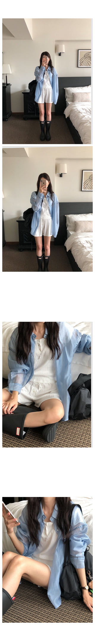 Punched Button Short-Sleeve T-Shirt