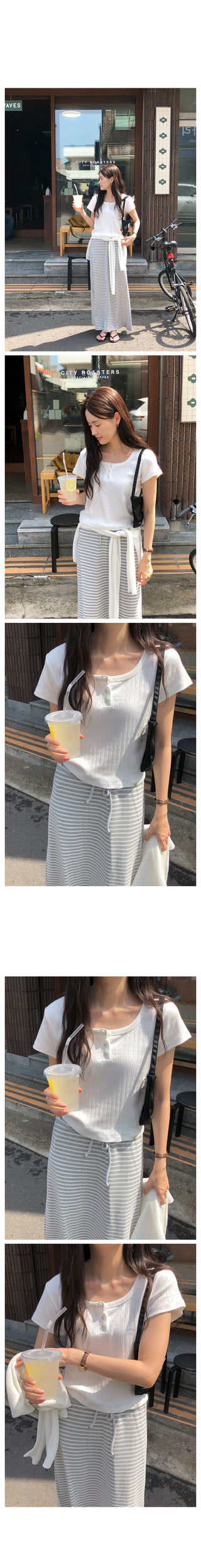 Punched Button Short-Sleeve T-Shirt