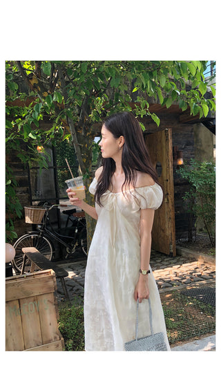 Stitched off-shoulder dress