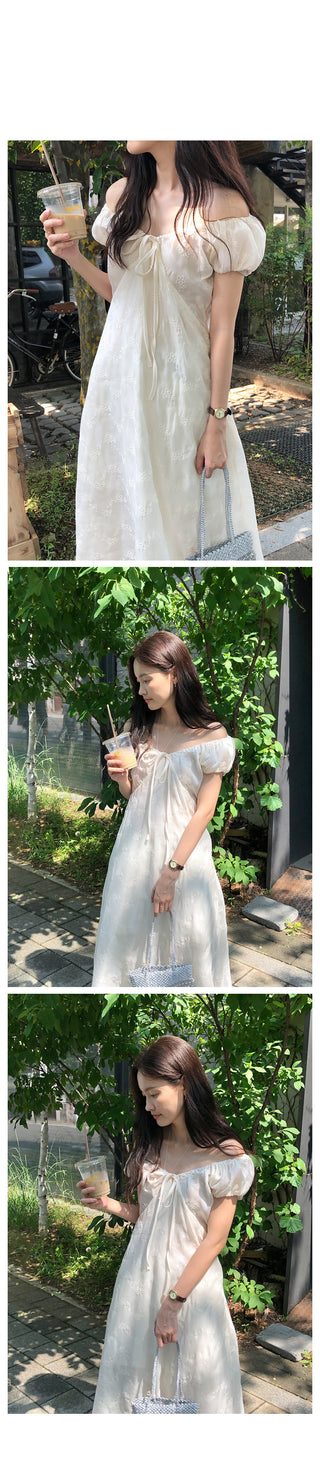 Stitched off-shoulder dress