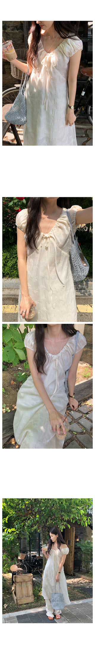 Stitched off-shoulder dress