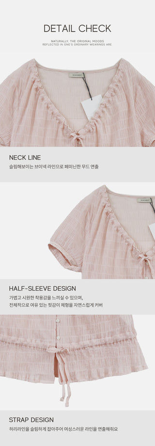 Shirred strap blouse